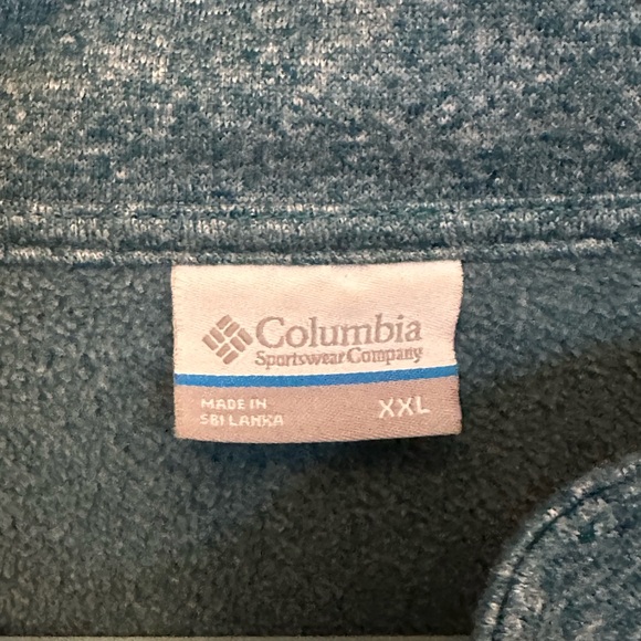 Columbia Heathered Blue Gray Fleece Like Pullover Shirt/Jacket. - Picture 3 of 7